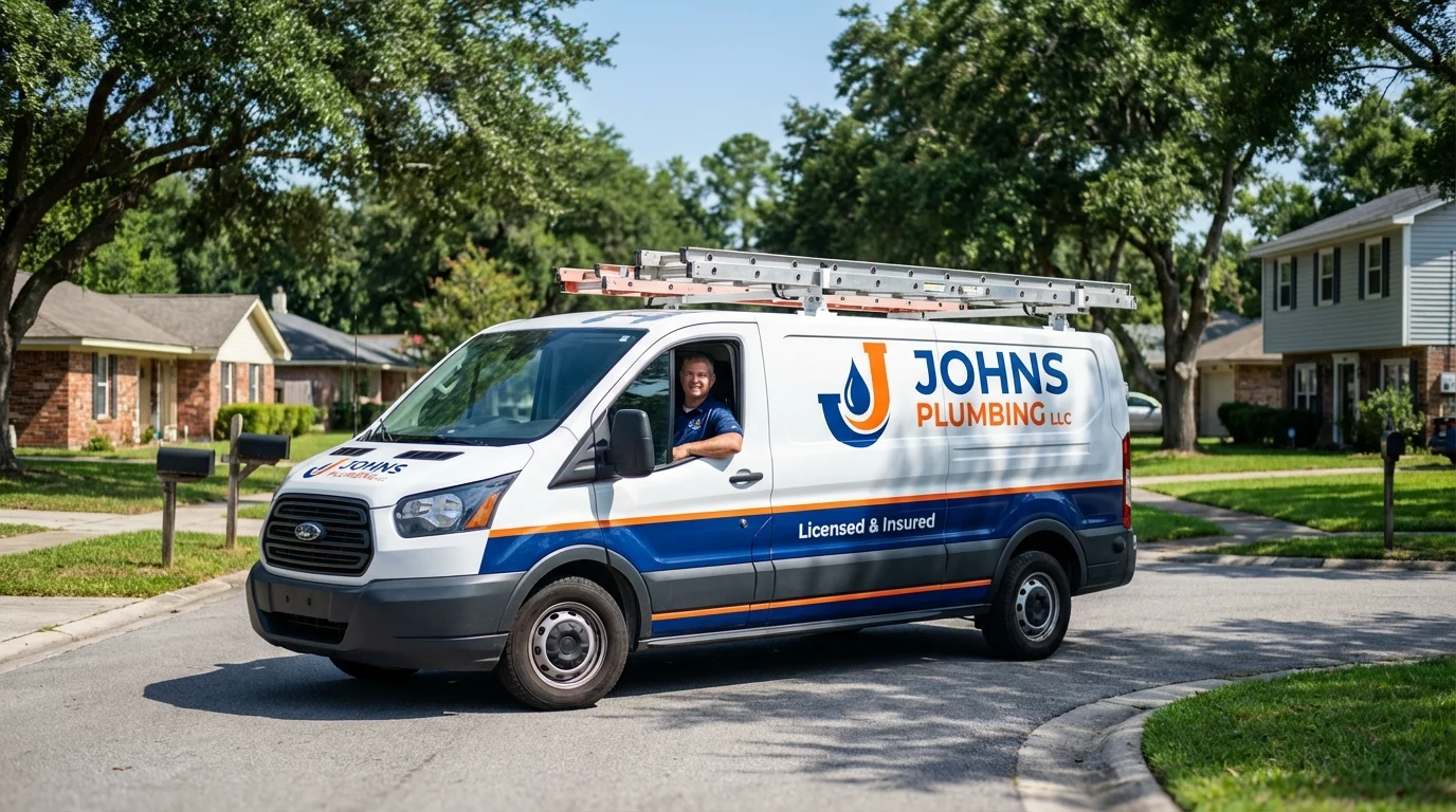 Johns Plumbing LLC service van in La Vergne, TN