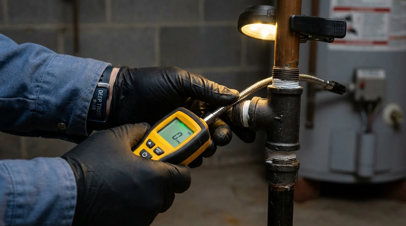 Gas leak detection with electronic sniffer by Johns Plumbing LLC in La Vergne