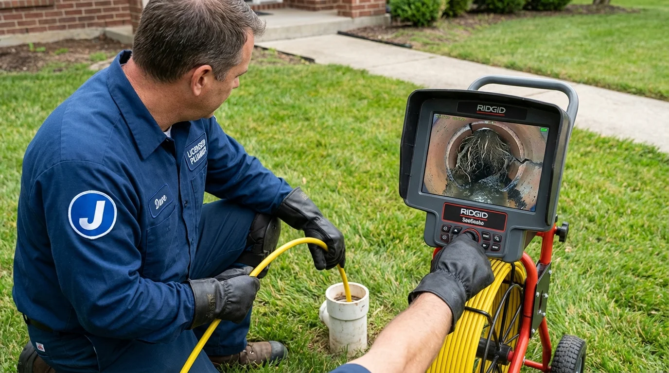 Sewer camera inspection being performed by Johns Plumbing LLC in La Vergne